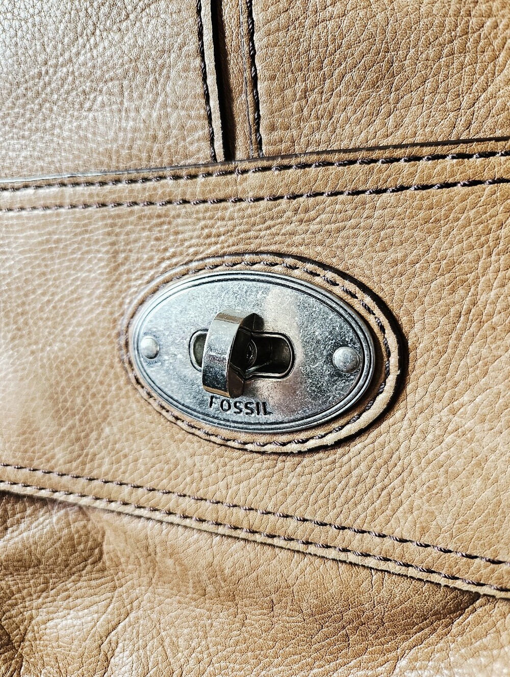 Fossil Maddox Messenger Bag Brown Leather Laptop Crossbody Bag - Picture 6 of 9